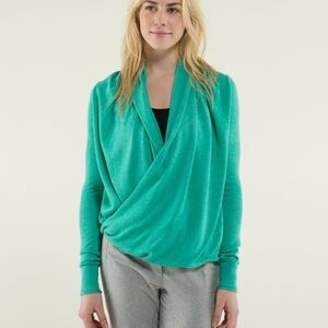 lululemon athletica Blue and Green Open Front Cardigan